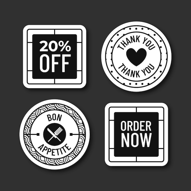 Free Vector minimal bakery badges template