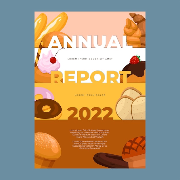 Minimal bakery shop annual report template