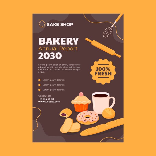 Minimal bakery shop annual report