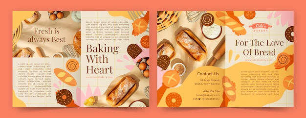 Free Vector minimal bakery shop brochure template