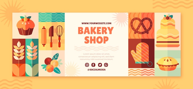 Minimal bakery shop facebook cover