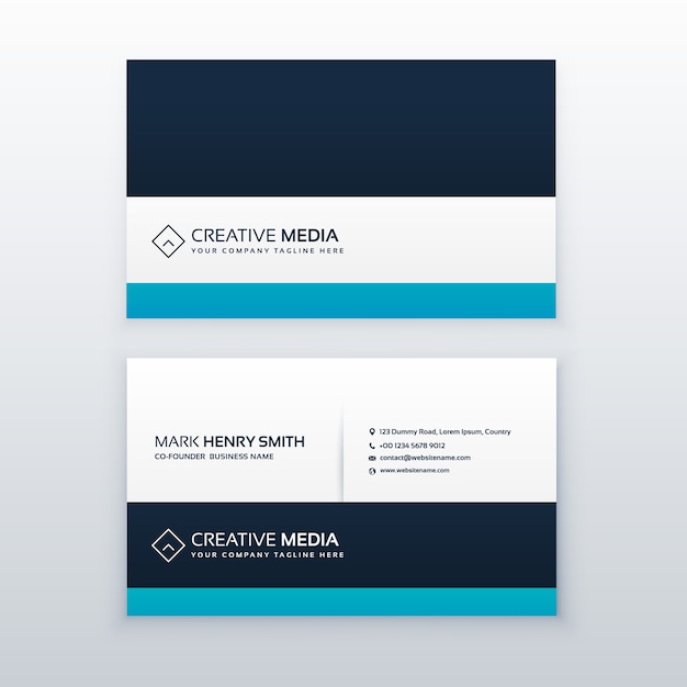 Free Vector minimal blue business card design