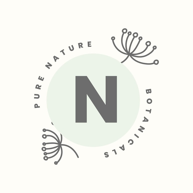 Minimal botanical logo template, modern design for organic business vector