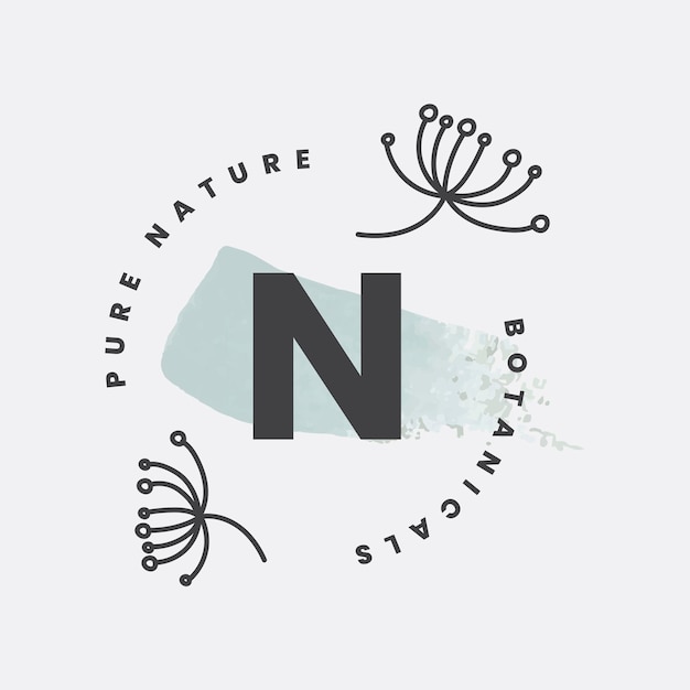 Minimal botanical logo template, modern design for organic business vector