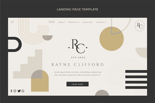 Free vector minimal boutique landing page template