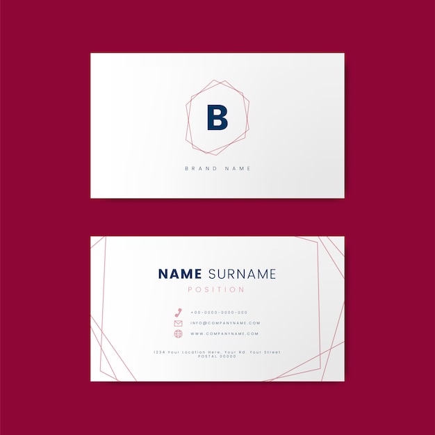 Free Vector minimal business card design with geometric shapes