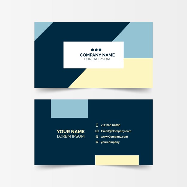 Minimal business card with geometrical shapes