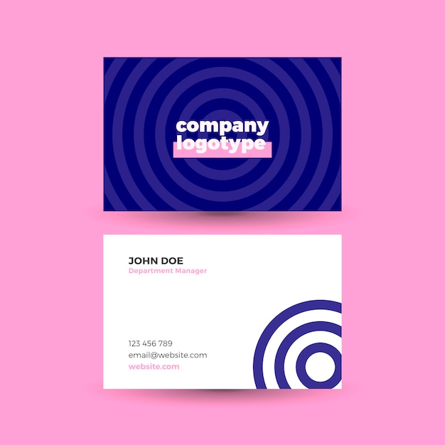 Minimal business card with pink details