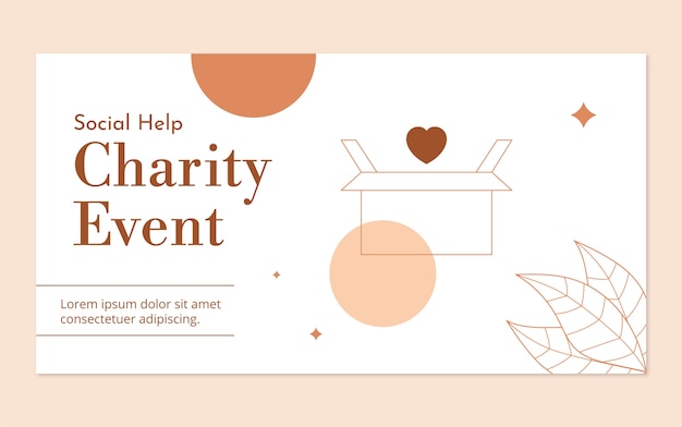 Minimal charity event facebook post template