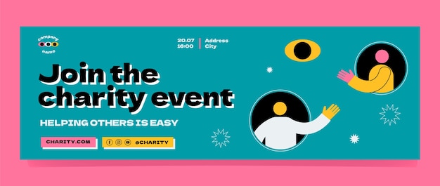 Minimal charity event twitter header