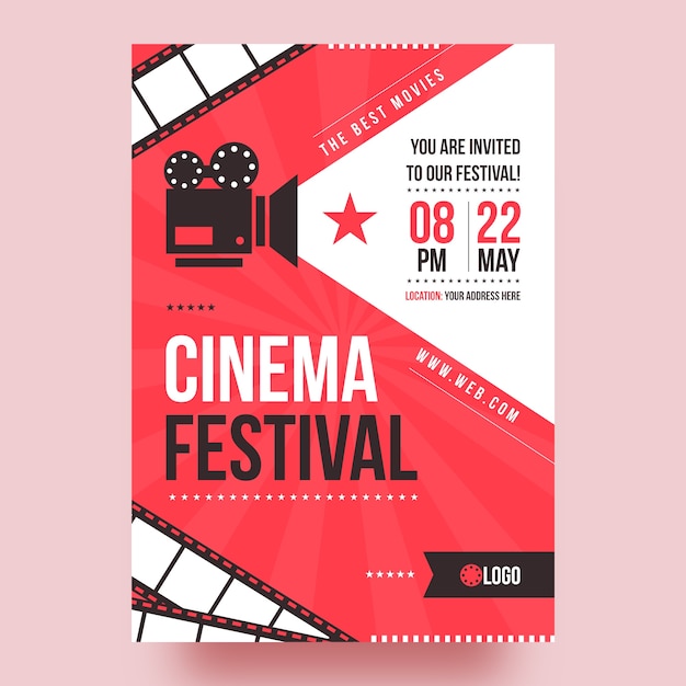 Minimal cinema festival invitation