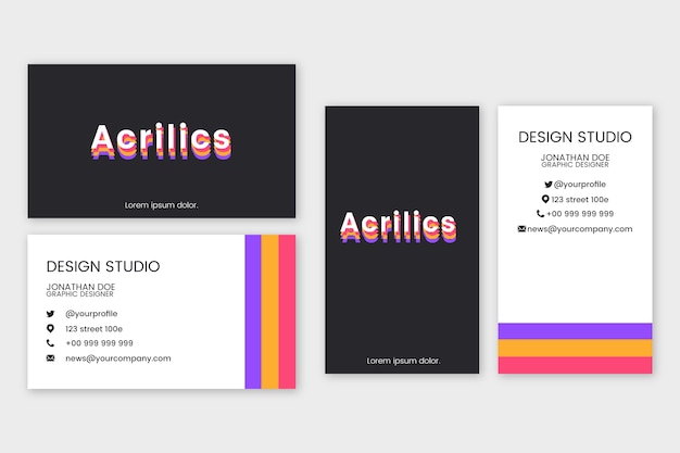 Minimal colorful business card template