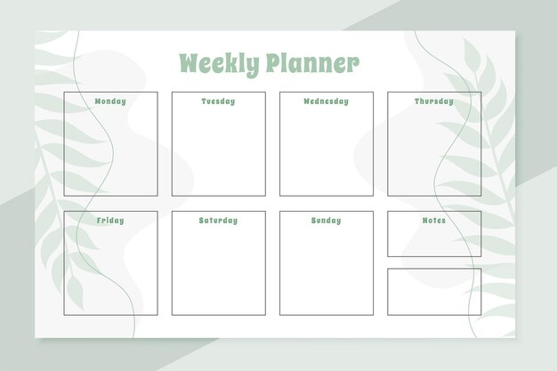 Minimal daily weekly planner template design