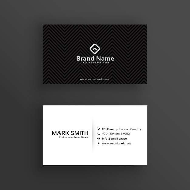 minimal dark business card design template