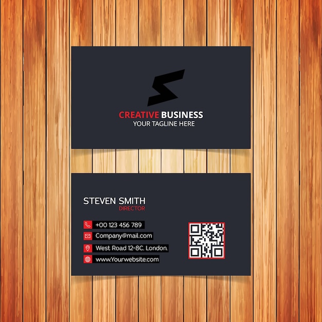 Minimal dark corporate business card