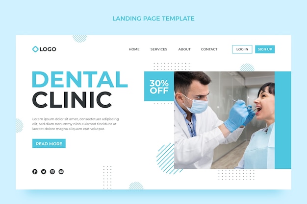 Minimal dental clinic landing page