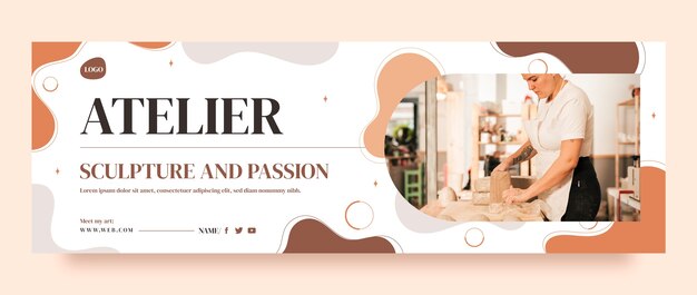 Minimal dynamic atelier twitter header