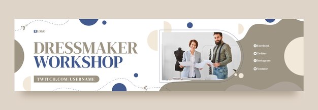 Minimal fashion atelier twitch banner