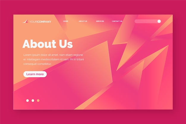 Free Vector minimal geometric landing page template