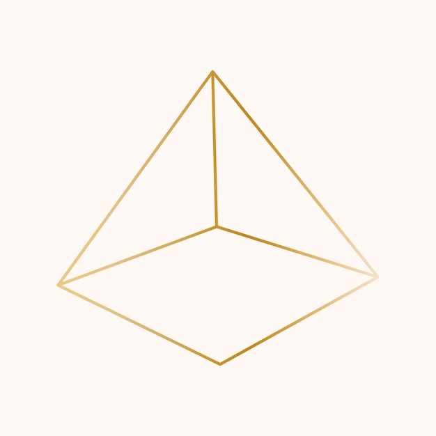 Minimal gold pyramid shape vector