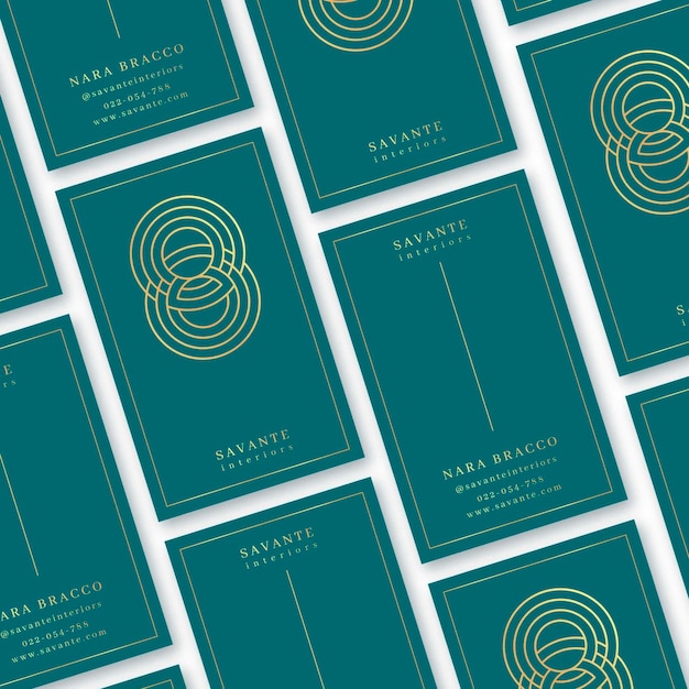 Free vector minimal golden business cards set