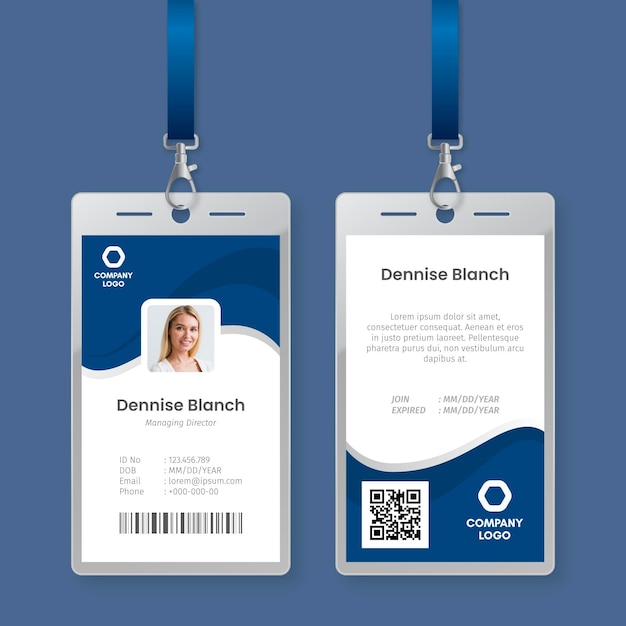 Minimal id cards template style