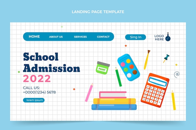 Minimal international school landing page