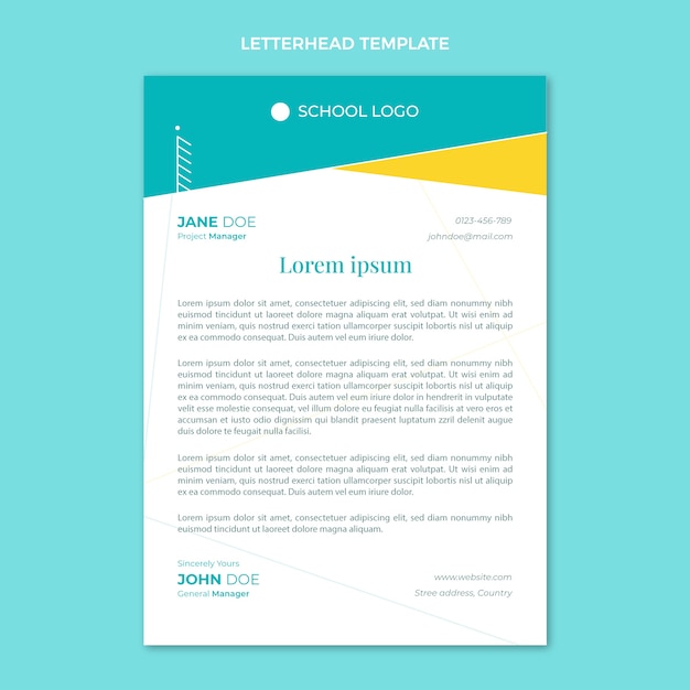 Minimal international school letterhead