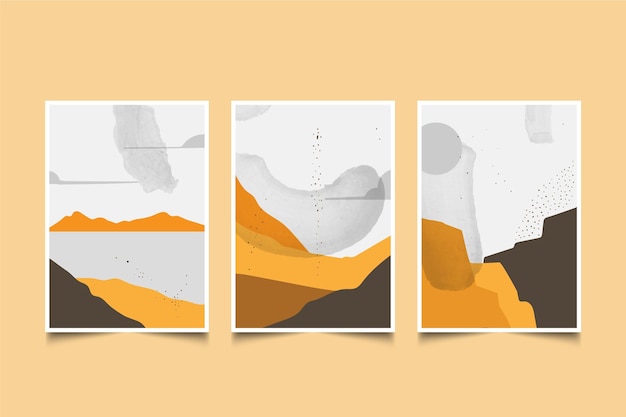 Free Vector minimal landscape cover collection