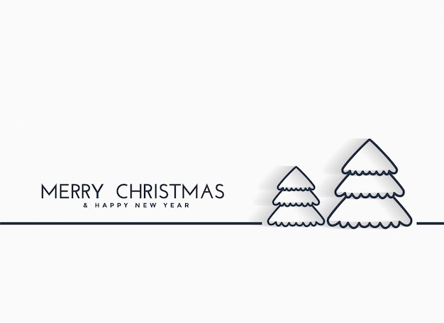 Minimal lines christmas tree design background