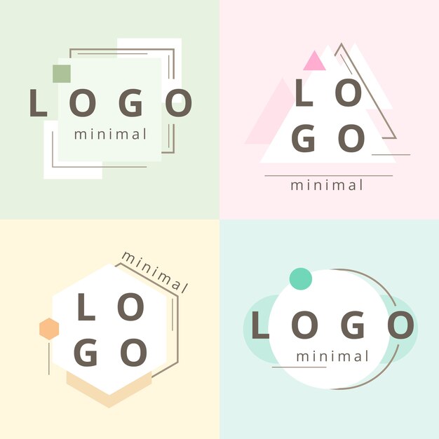 Minimal logo collection with pastel colors