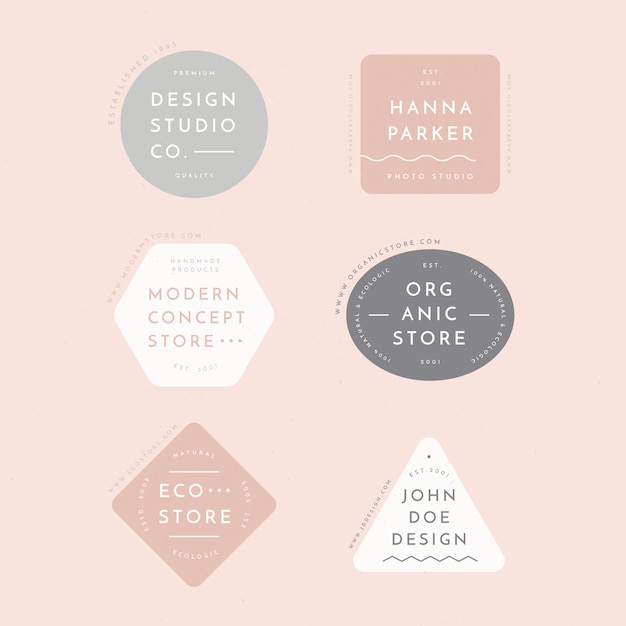 Minimal logo collection with pastel colors