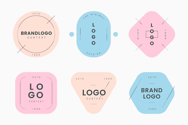 Minimal logo collection with pastel colors