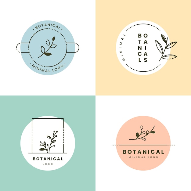 Minimal logo collection with pastel colors