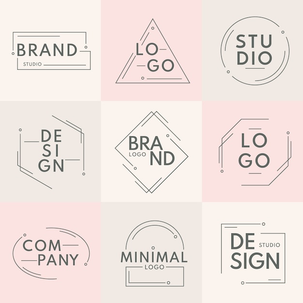 Minimal logo collection with pastel colors