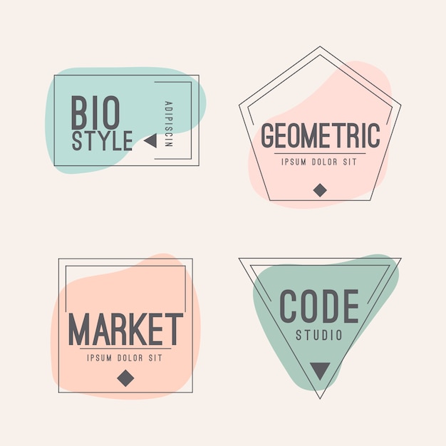 Free Vector minimal logo set with pastel colors