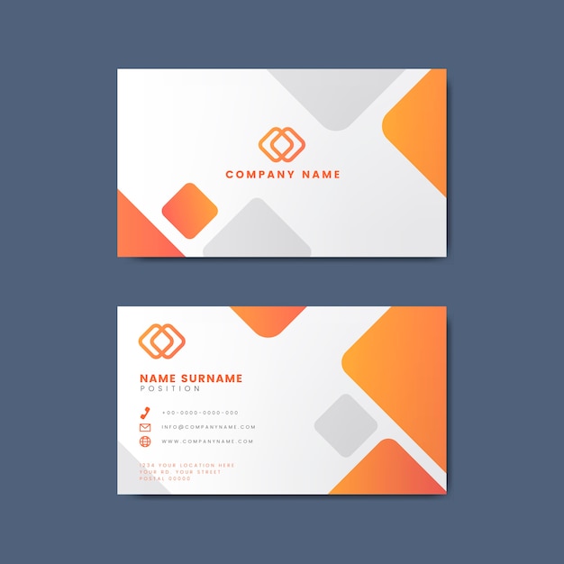 Minimal modern business card design featuring geometric elements