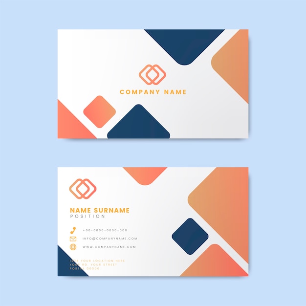 Minimal modern business card design featuring geometric elements