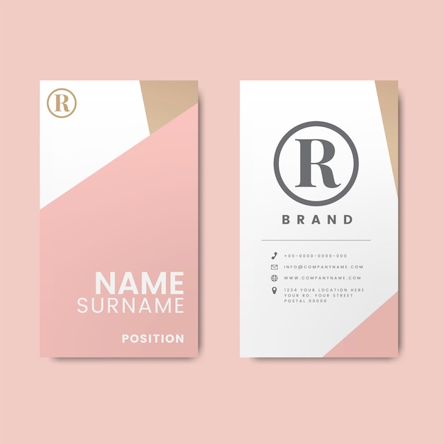 Minimal modern business card design featuring geometric elements