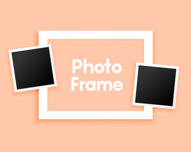 Minimal photo frames on pastel