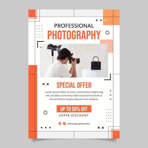 Minimal photography studio poster