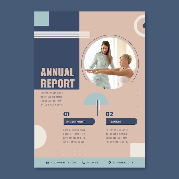 Free vector minimal physiotherapist help annual report