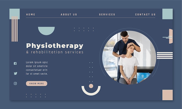 Free vector minimal physiotherapist help landing page