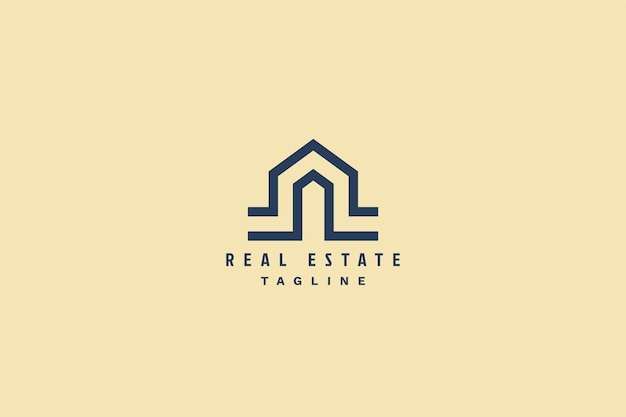 Free Vector minimal real estate logo with house sign