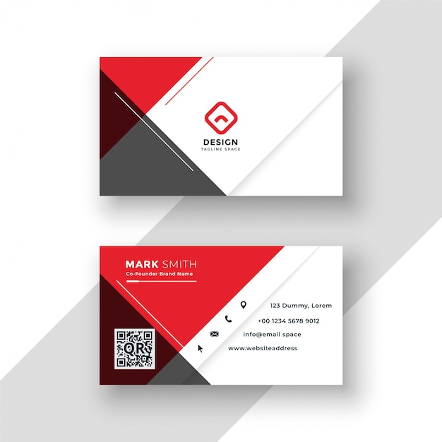 Minimal red business card template design