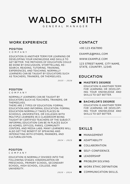 Minimal Resume editable template CV builder for professionals