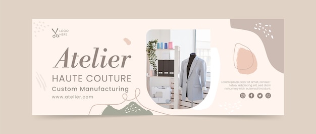 Minimal seamstress atelier facebook cover