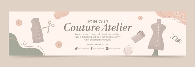 Minimal seamstress atelier twitch banner