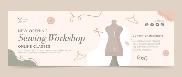 Minimal seamstress atelier twitter header