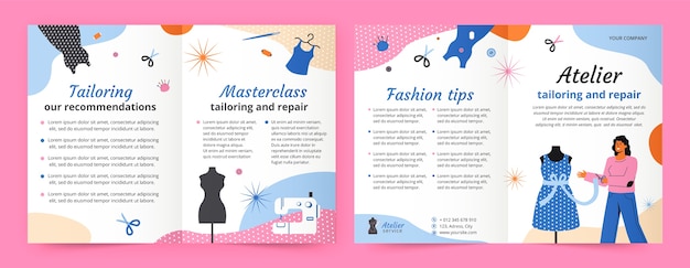 Minimal sewing atelier brochure